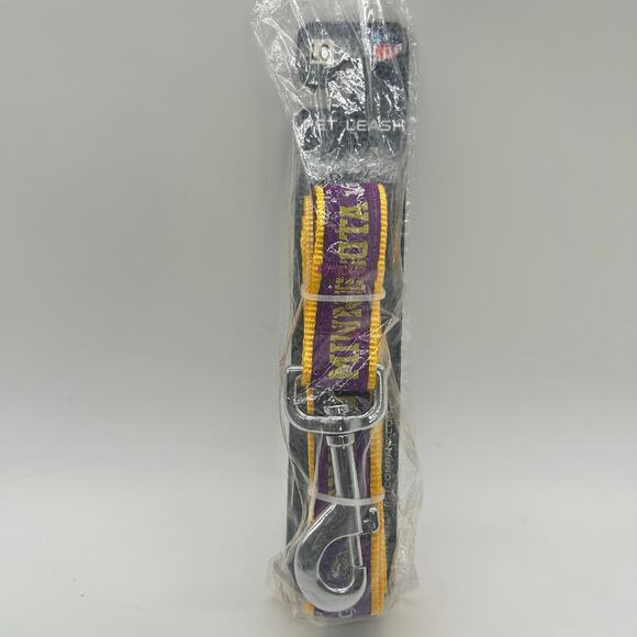 Minnesota Vikings Dog Leash Large Purple Yellow Nylon 6 Feet NEW - Picture 2 of 7